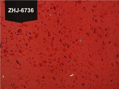 Funkelnde rote Quarzsteinplatte